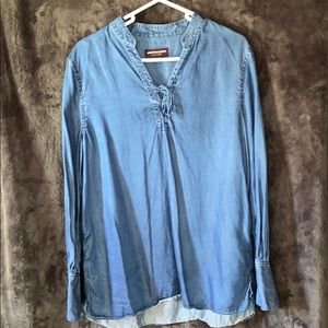 Lace up Denim Top
